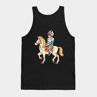 Boy in armor riding horse - knight Tank Top